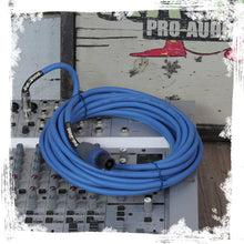 Load image into Gallery viewer, Speakon to 1/4" Male Cables (2 Pack) by FAT TOAD - 25 ft Professional Pro Audio Blue DJ Speaker PA