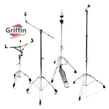 Load image into Gallery viewer, GRIFFIN Cymbal Stand Hardware Pack 4 Piece Set - Full Size Percussion Drum Hardware Kit Mount
