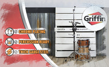 Load image into Gallery viewer, Double Tom Drum Stand with Cymbal Arm by GRIFFIN - Drummers Percussion Set Hardware Kit