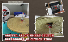 Load image into Gallery viewer, GRIFFIN Hi-Hat Clutch Mount Deluxe Version | Alloy Metal Speed Threads | Universal Cymbal Holder