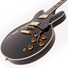 Load image into Gallery viewer, Vintage VSA500 ReIssued Semi Hollowbody Electric Guitar Gloss Black VSA500GBK