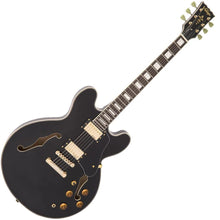 Load image into Gallery viewer, Vintage VSA500 ReIssued Semi Hollowbody Electric Guitar Gloss Black VSA500GBK