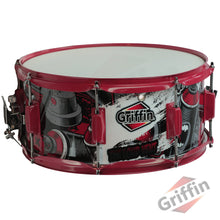 Load image into Gallery viewer, Snare Drum by GRIFFIN - Birch Wood Shell 14"x6.5" with Custom Graphic Wrap (Limited Edition)