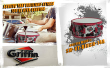 Load image into Gallery viewer, Snare Drum by GRIFFIN - Birch Wood Shell 14"x6.5" with Custom Graphic Wrap (Limited Edition)