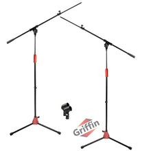 Load image into Gallery viewer, Microphone Stand with Boom Arm (Pack of 2) by GRIFFIN - Adjustable Holder Mount For Studio Recording