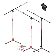 Load image into Gallery viewer, Microphone Stand with Telescopic Boom Arm (Pack of 3) by GRIFFIN - Adjustable Holder Mount