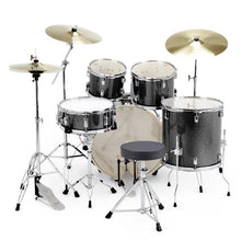 Load image into Gallery viewer, Dixon Spark - Misty Black - 5 pc Complete drum set with Hardware, Cymbals, and Throne
