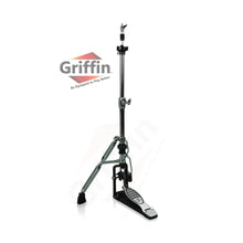 Load image into Gallery viewer, 2 Leg Hi-Hat Stand by GRIFFIN - Premium Heavy Duty Hihat Cymbal Foot Pedal with Drum Key - Folding Two Leg Style Converts to a No Leg High Hat Mount