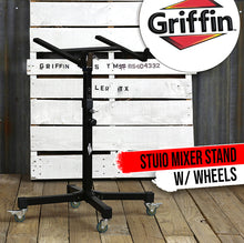Load image into Gallery viewer, Studio Mixer Stand DJ Cart by GRIFFIN - Rolling Standing Rack On Casters with Adjustable Height