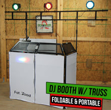 Load image into Gallery viewer, DJ Booth Tabletop With 8FT Lighting Truss Stand Package by FAT TOAD - Foldable Panel Portable Stage