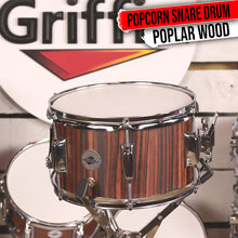 Load image into Gallery viewer, GRIFFIN Firecracker Snare Drum - Acoustic Popcorn 10" x 6" Poplar Mini Wood Shell & Black Hickory