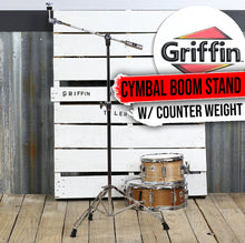 Load image into Gallery viewer, GRIFFIN Cymbal Boom Stand - Double Braced Drum Percussion Gear Hardware Set - Adjustable Height
