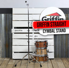 Load image into Gallery viewer, Straight Cymbal Stand by GRIFFIN - Deluxe Percussion Drum Hardware Set for Mounting Cymbals