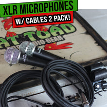 Load image into Gallery viewer, Vocal Microphones with XLR Mic Cables & Clips (2 Pack) FAT TOAD - Studio Cardioid Dynamic Handheld