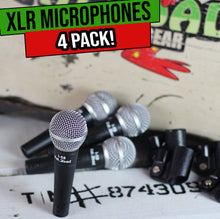 Load image into Gallery viewer, Cardioid Microphones with Clips (4 Pack) by FAT TOAD - Vocal Handheld, Wired Unidirectional Mic
