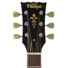 Load image into Gallery viewer, Vintage V100 ReIssued Electric Guitar Flamed Thru Black V100TBK