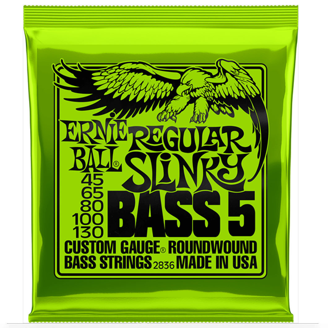 Ernie Ball 2836 5-String Regular Slinky Nickel Wound Bass Set, .045 - .130