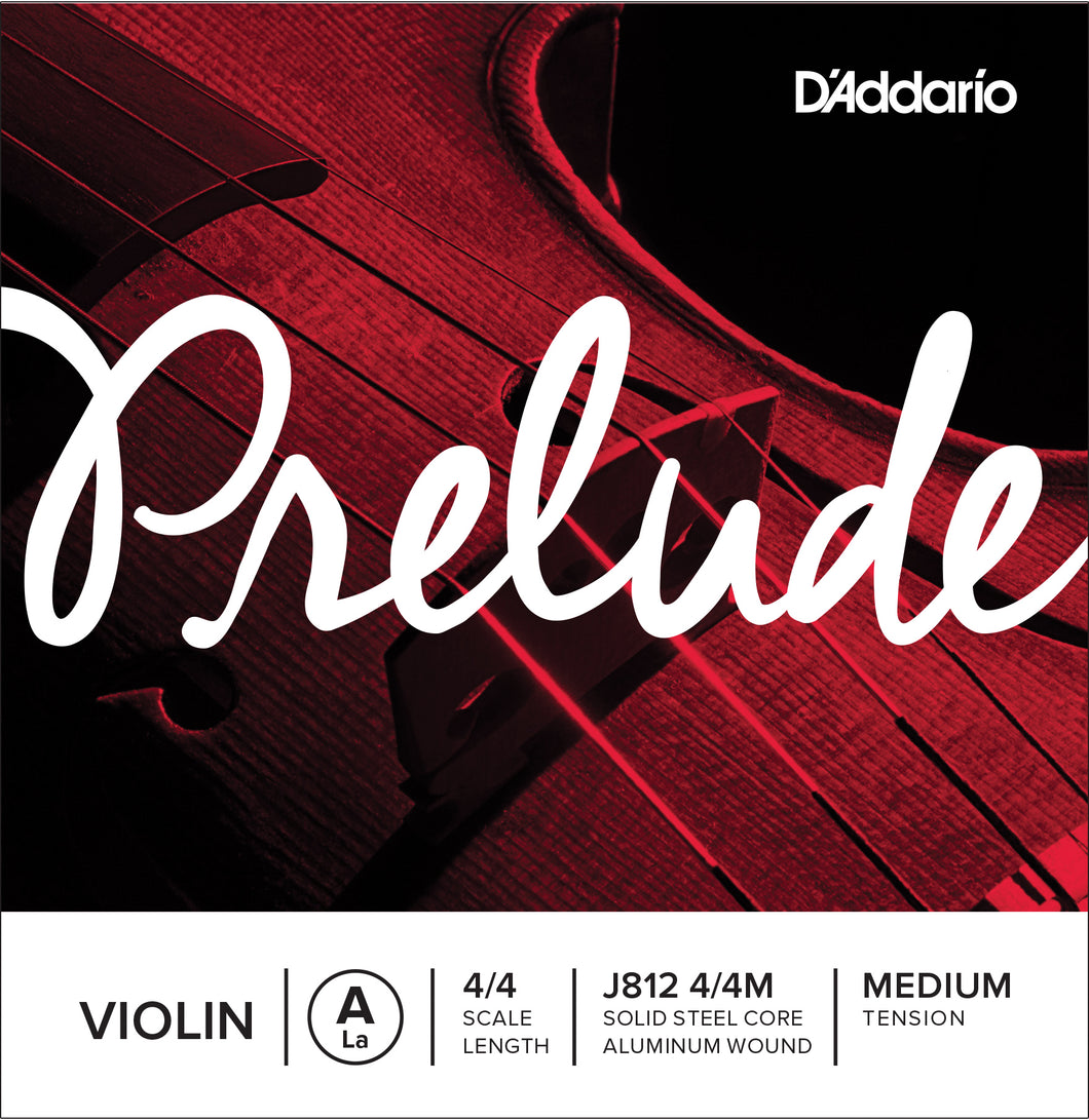D'Addario Prelude Violin A 4/4 Scale Length J812 4/4M Medium Tension