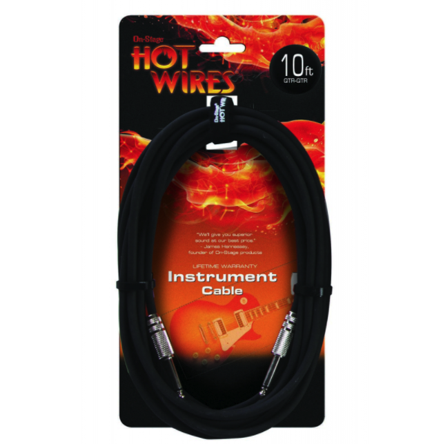 On-Stage Hot Wires HWIC-10 Instrument Cable 10 feet