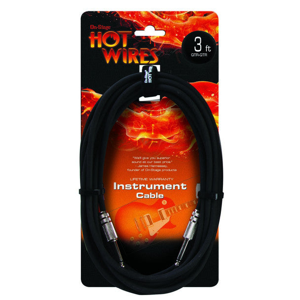 On-Stage Hot Wires 3' Instrument Cable