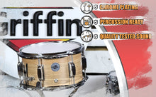 Load image into Gallery viewer, Popcorn Soprano Snare Drum by GRIFFIN - Acoustic Firecracker 10&quot;x6&quot; Poplar Wood Shell with Oakwood PVC - Mini Concert Marching Percussion Instrument
