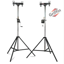 Load image into Gallery viewer, GRIFFIN Crank Lighting Truss Stands - T Adapter Bar &amp; DJ Booth Trussing System for Light Cans
