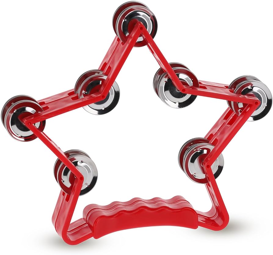 New York Pro Star Shaped Tambourine - Red