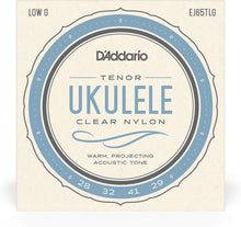 Load image into Gallery viewer, D&#39;Addario Clear Nylon Tenor Ukulele Strings Low G EJ65TLG

