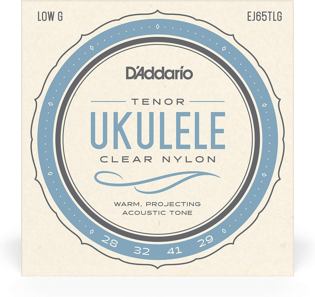 D'Addario Clear Nylon Tenor Ukulele Strings Low G EJ65TLG