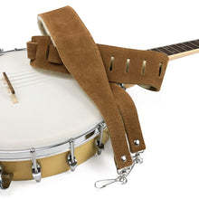 Load image into Gallery viewer, Perri&#39;s Leather 2.5&quot; Brown Suede Banjo Strap P25SHBJ-6696
