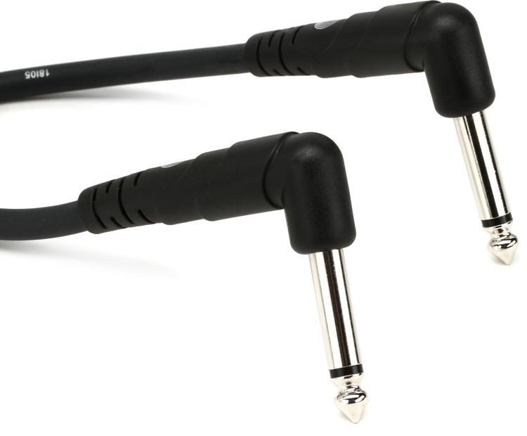 D'Addario PW-CGTPRA-03 Classic Series 1/4 to 1/4 Right Angle Instrument Cable - 3 Ft