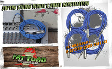 Load image into Gallery viewer, XLR Female to 1/4&quot; Male Jack Microphone Cables (4 Pack) by FAT TOAD - 20ft Pro Audio Blue Mic Cord
