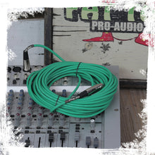 Load image into Gallery viewer, XLR Microphone Cables (2 Pack) by FAT TOAD - 50ft Pro Audio Green Mic Cord Patch Extension Wire
