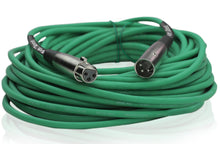 Load image into Gallery viewer, XLR Microphone Cables (2 Pack) by FAT TOAD - 50ft Pro Audio Green Mic Cord Patch Extension Wire
