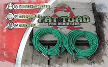 Load image into Gallery viewer, XLR Microphone Cables (2 Pack) by FAT TOAD - 50ft Pro Audio Green Mic Cord Patch Extension Wire
