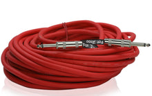 Load image into Gallery viewer, 1/4&quot; to 1/4 Male Jack Speaker Cables (2 Pack) by FAT TOAD - 50ft Professional Pro Audio Red DJ
