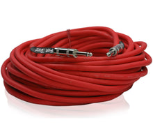 Load image into Gallery viewer, 1/4&quot; to 1/4 Male Jack Speaker Cables (2 Pack) by FAT TOAD - 50ft Professional Pro Audio Red DJ
