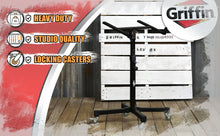 Load image into Gallery viewer, Studio Mixer Stand DJ Cart by GRIFFIN - Rolling Standing Rack On Casters with Adjustable Height
