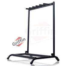 Load image into Gallery viewer, Five Guitar Rack Stand by GRIFFIN - Holder for 5 Guitars &amp; Folds Up For Transport Neoprene Padding
