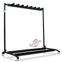 Load image into Gallery viewer, Seven Guitar Rack Stand by GRIFFIN - Floor Storage Holder for Multiple Guitars - Neck Mount Support
