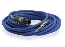 Load image into Gallery viewer, Speakon to 1/4&quot; Male Cables (2 Pack) by FAT TOAD - 25 ft Professional Pro Audio Blue DJ Speaker PA
