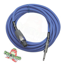 Load image into Gallery viewer, Speakon to 1/4&quot; Male Cables (2 Pack) by FAT TOAD - 25 ft Professional Pro Audio Blue DJ Speaker PA
