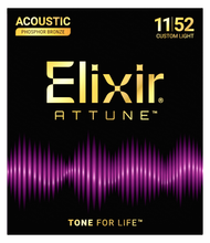 Load image into Gallery viewer, Elixir Attune 21027 Strings Phosphor Bronze Acoustic Guitar Strings, Custom Light (.011-.052)
