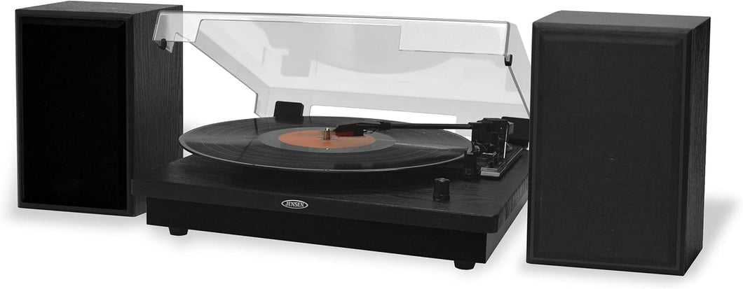Jensen Jta-315 Dual Bluetooth Turntable 33/45/78 RPM - 20 Watts Black
