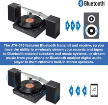 Load image into Gallery viewer, Jensen Jta-315 Dual Bluetooth Turntable 33/45/78 RPM - 20 Watts Black
