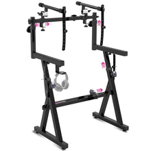 Load image into Gallery viewer, Adjustable Z Style Black Keyboard Stand w/ 2nd Tier
