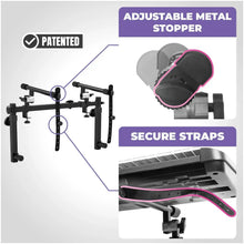 Load image into Gallery viewer, Dual Piano Keyboard Stand w/ Wheels and 2nd Tier - Rolling Z Style Adjustable
