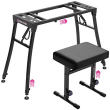 Load image into Gallery viewer, Collapsible Keyboard Stand and Piano Bench Stool
