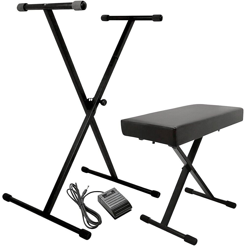 On-Stage KPK6520 CB Keyboard Stand and Bench Pack with Keyboard Sustain Pedal