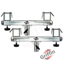 Load image into Gallery viewer, GRIFFIN T Bar Adapters for Lighting Truss Stands (2)- Triangle or Square Trussing Bracket Mounts
